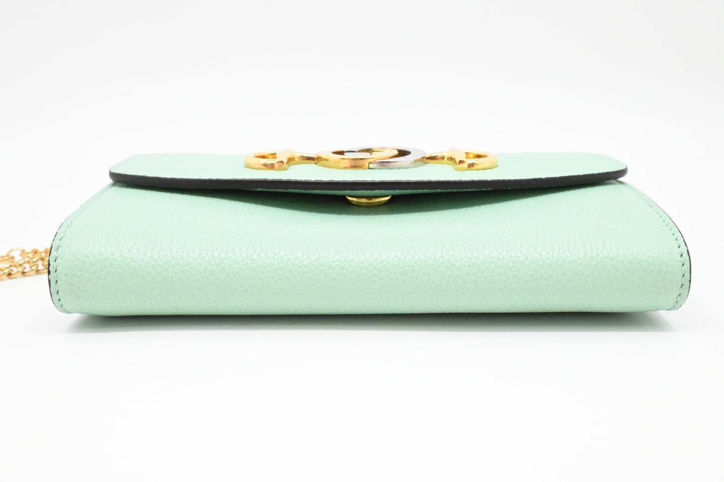Gucci Chain Shoulder Bag in Green Leather