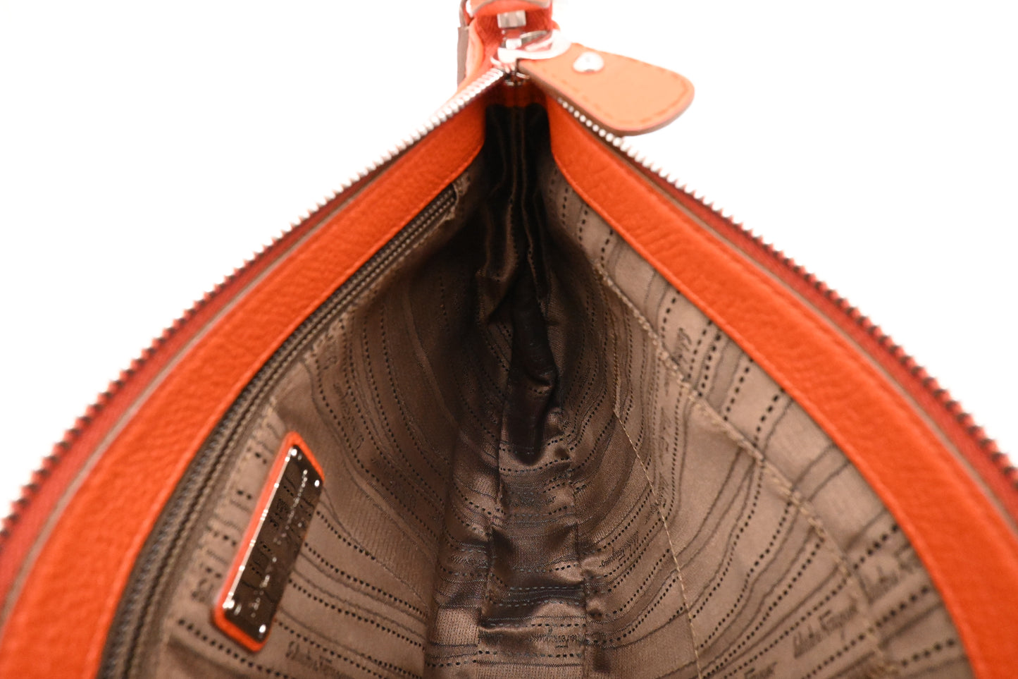 Ferragamo Hobo Shoulder Bag in Orange Leather