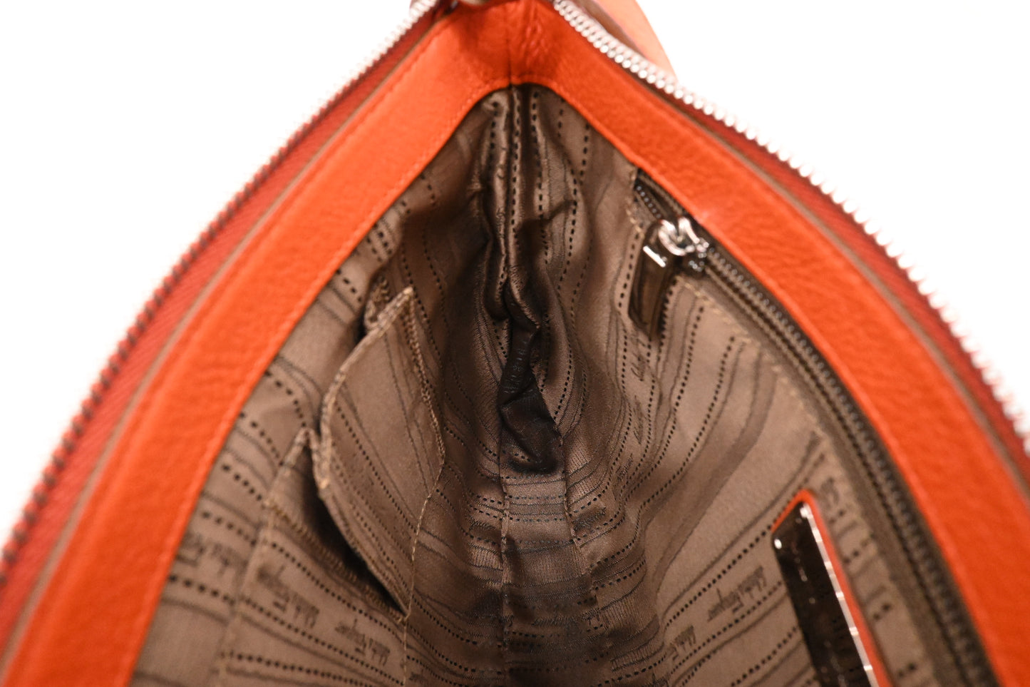 Ferragamo Hobo Shoulder Bag in Orange Leather