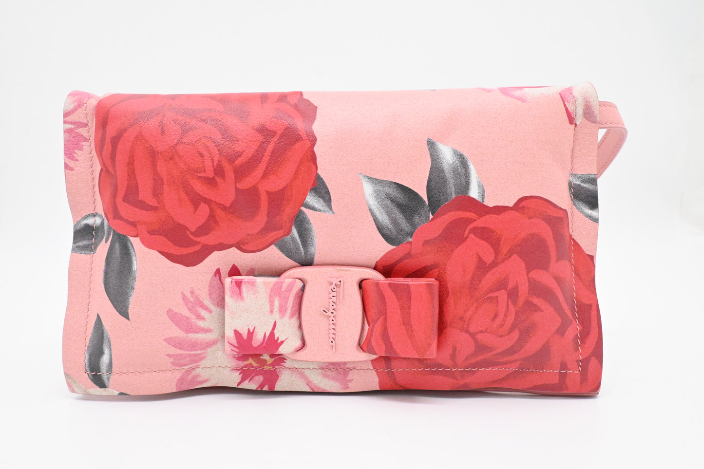 Ferragamo Crossbody Bag in Pink Floral Leather