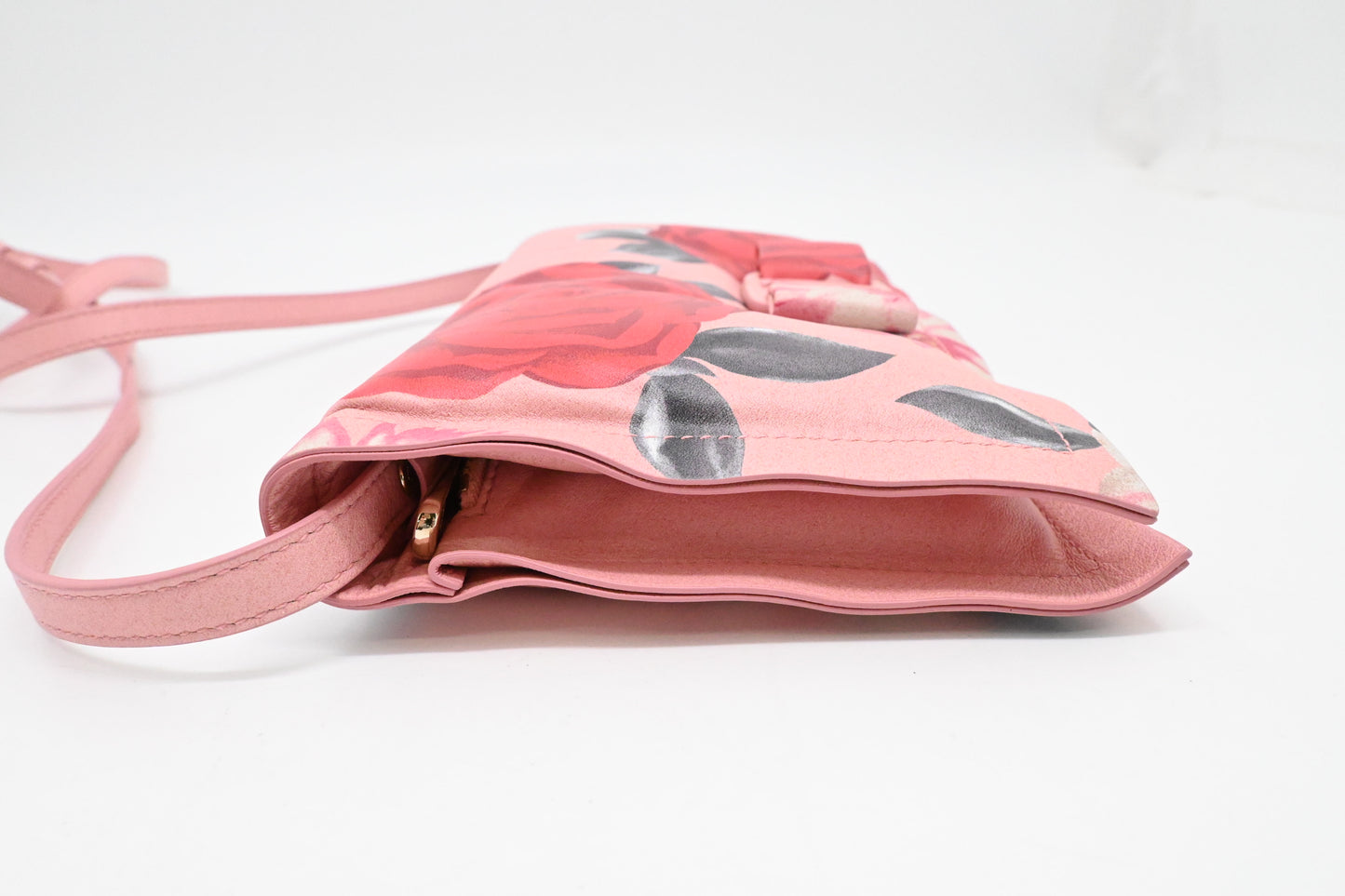 Ferragamo Crossbody Bag in Pink Floral Leather