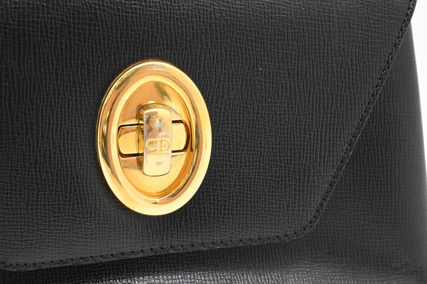 Dior Top Hand Bag in Black Leather
