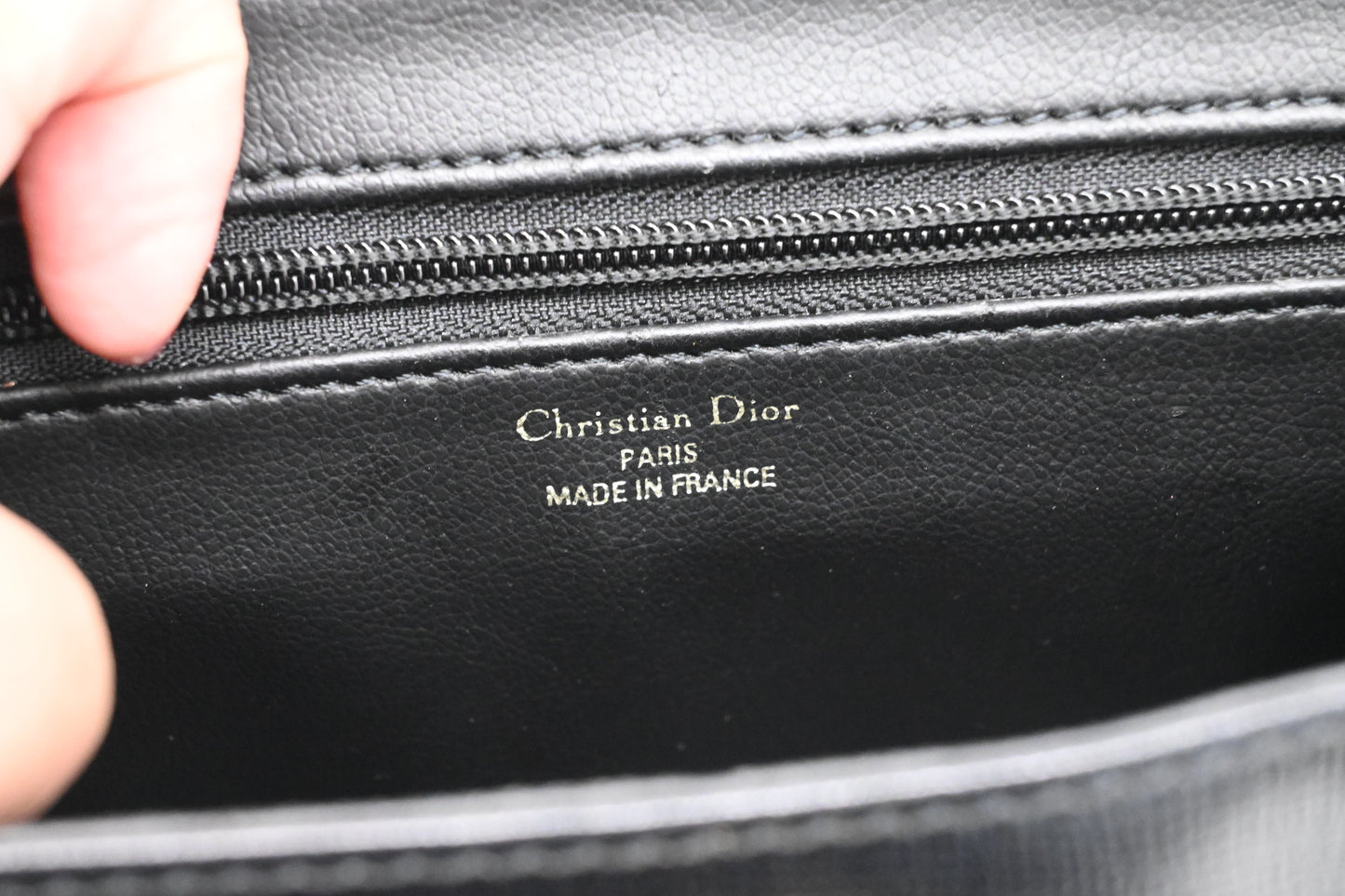 Dior Top Hand Bag in Black Leather
