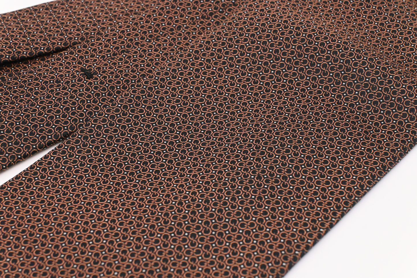 Gucci Tie in Black & Orange Silk