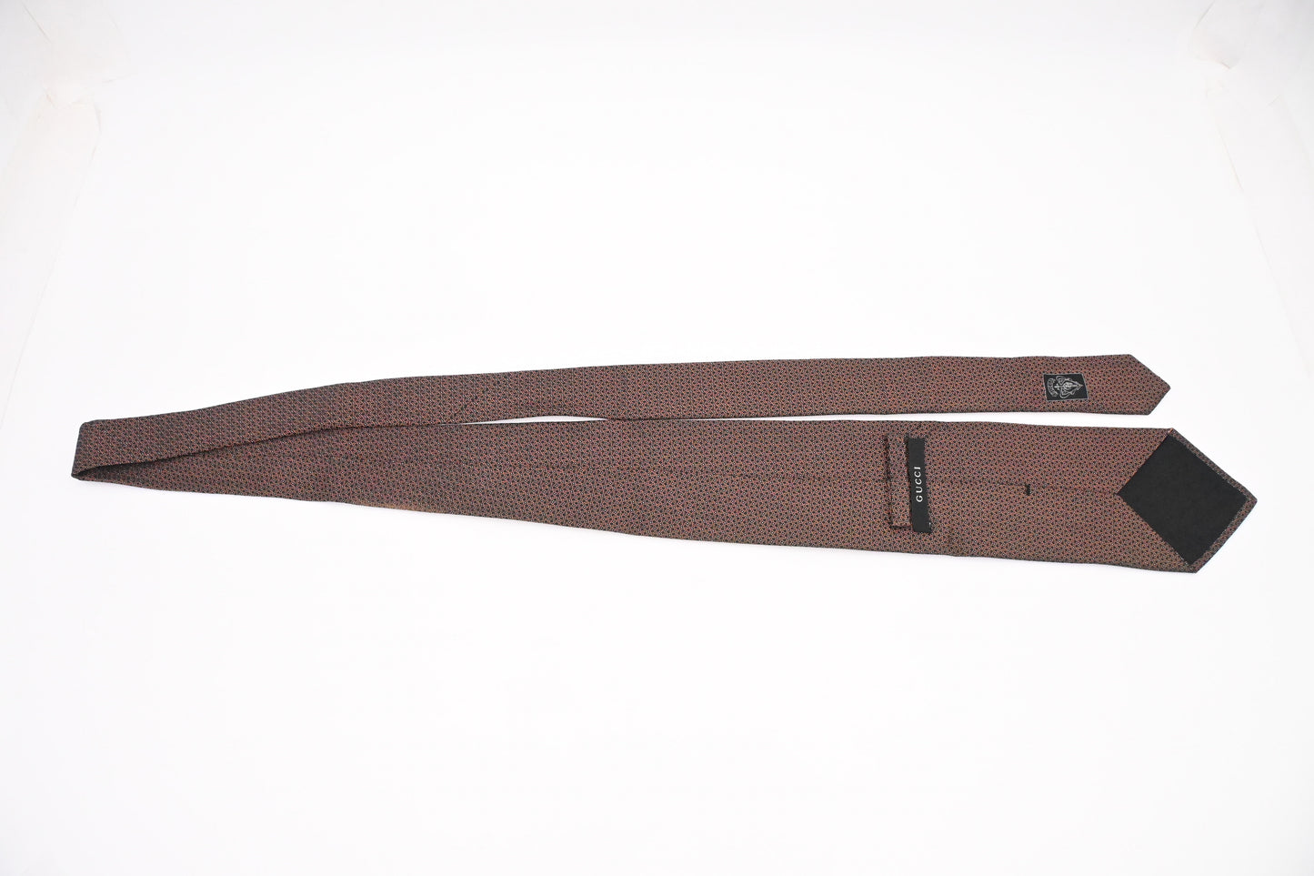 Gucci Tie in Black & Orange Silk