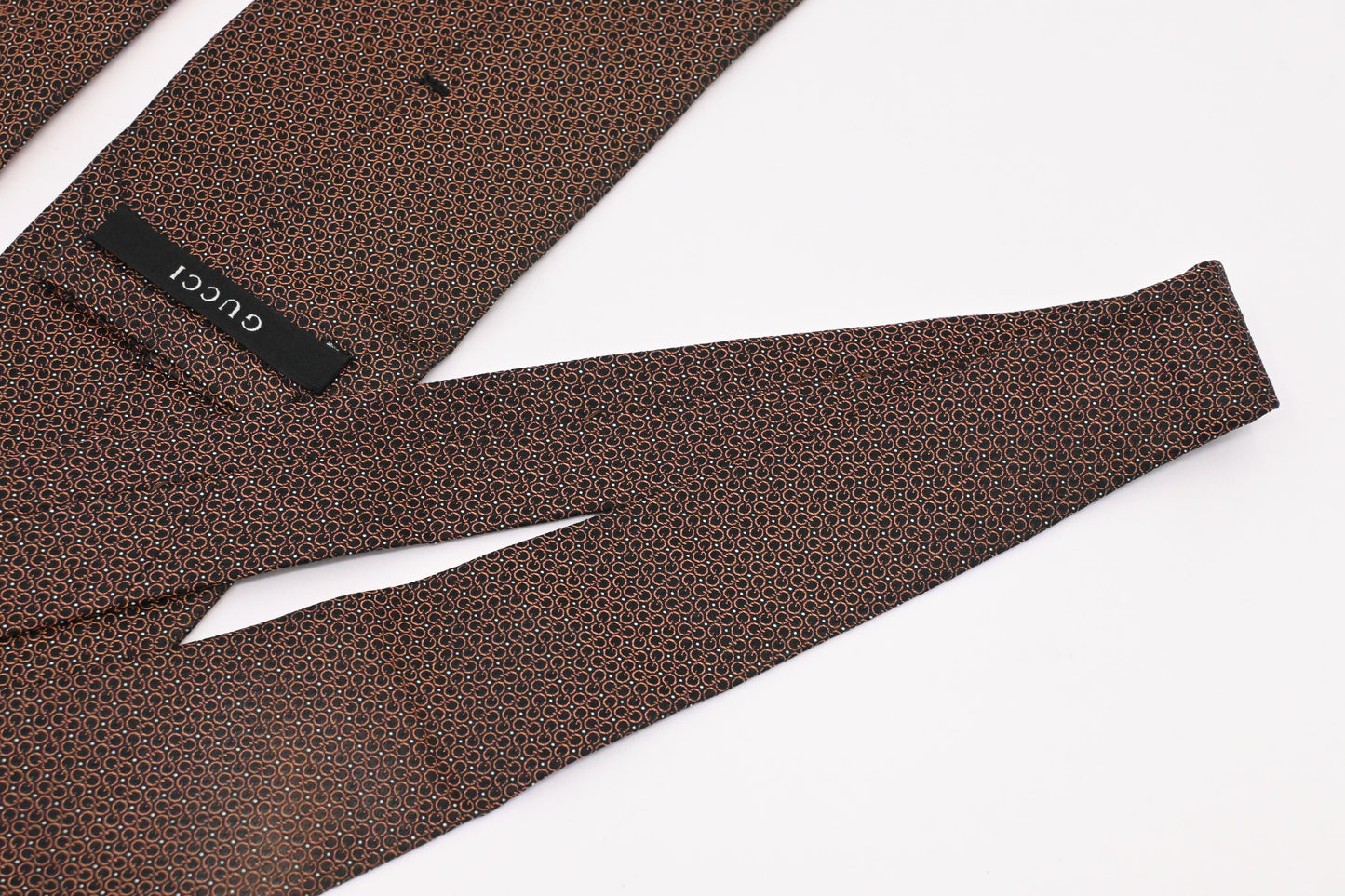 Gucci Tie in Black & Orange Silk