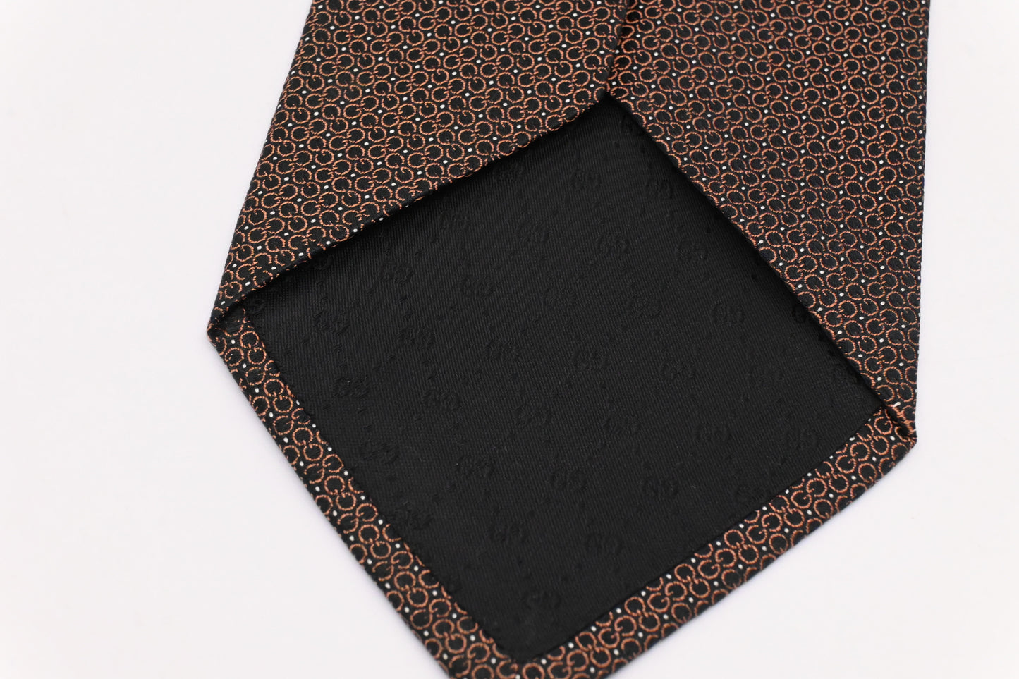 Gucci Tie in Black & Orange Silk