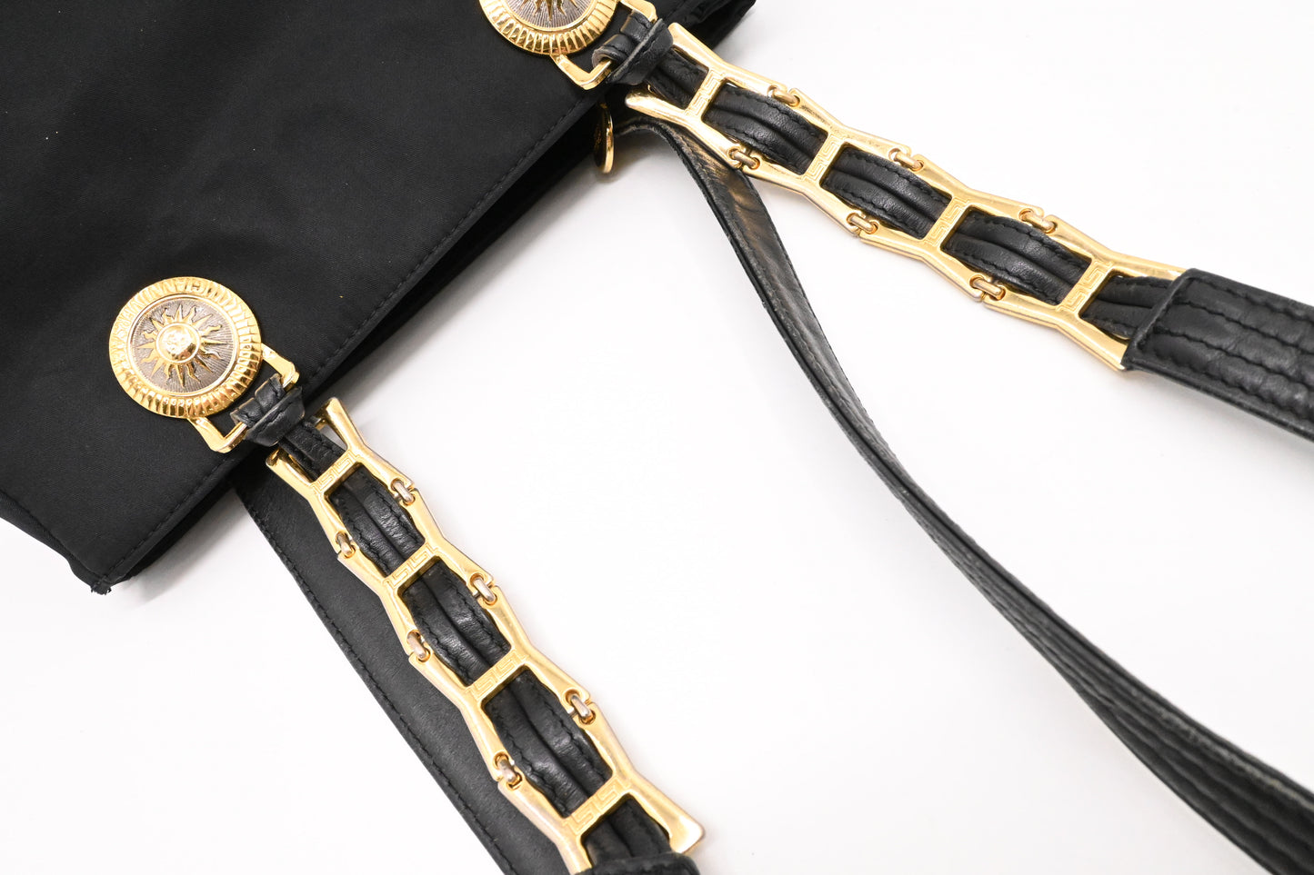 Versace Shoulder Bag in Black Nylon Canvas