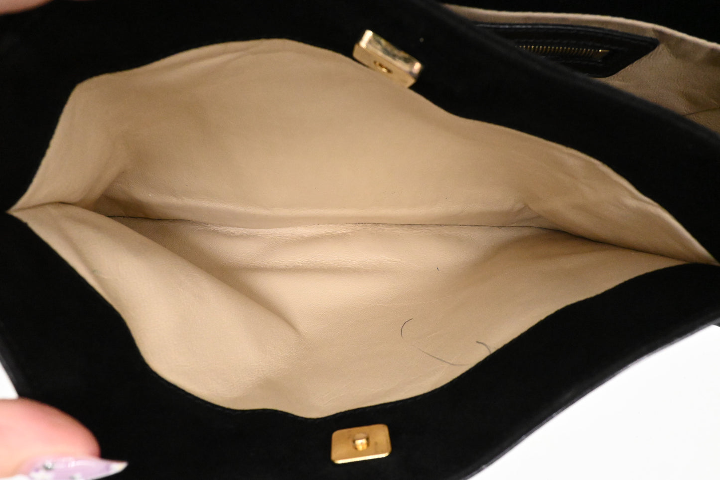 Fendi Shoulder Bag in Black Patent Leather