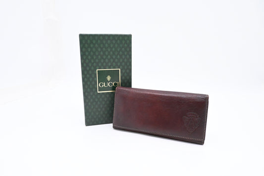 Gucci Long Wallet in Dark Burgundy Leather