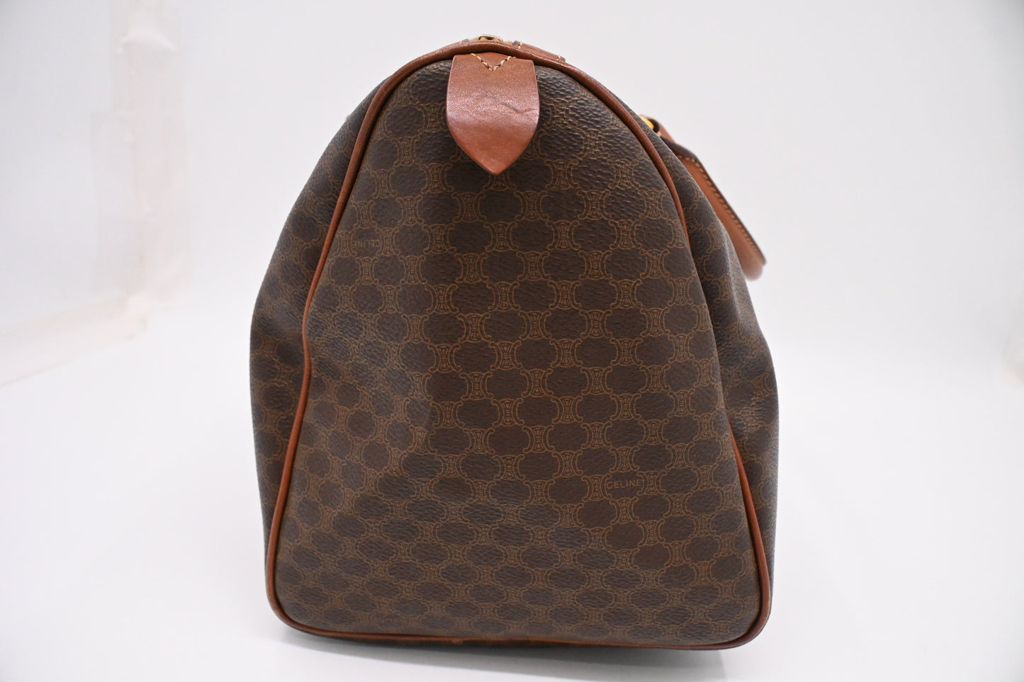 Celine Boston Bag in Brown Macadam Canvas