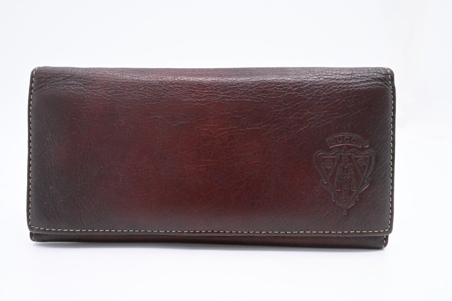 Gucci Long Wallet in Dark Burgundy Leather