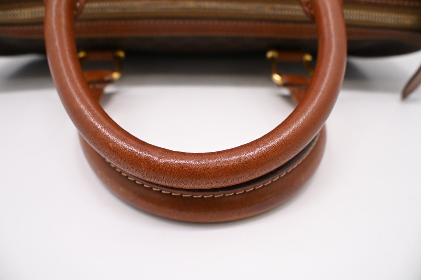 Celine Boston Bag in Brown Macadam Canvas