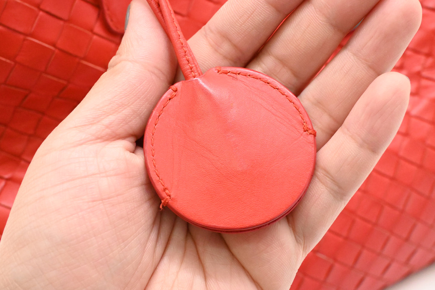 Bottega Veneta Handbag in Red Intrecciato Leather