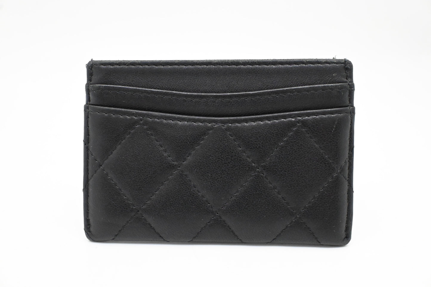 Chanel Card Case in Black Matelassé Leather