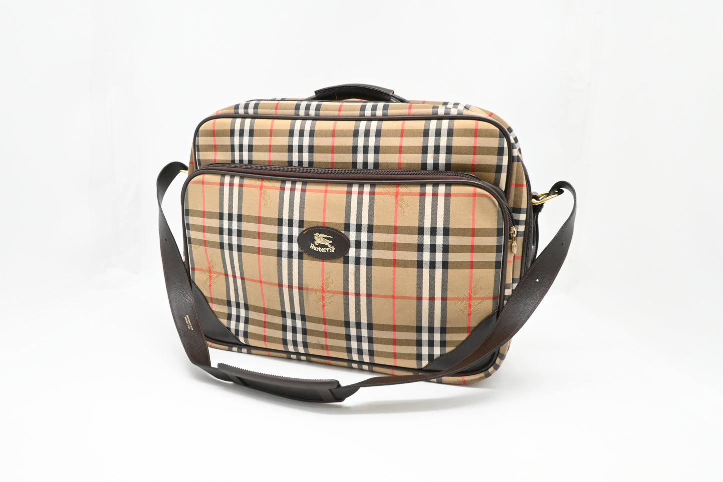 Burberry Travel Bag in Checked Canvas