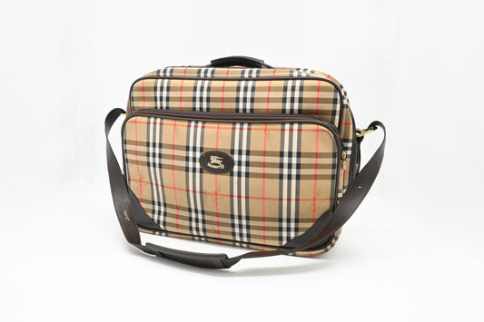 Burberry Travel Bag in Checked Canvas
