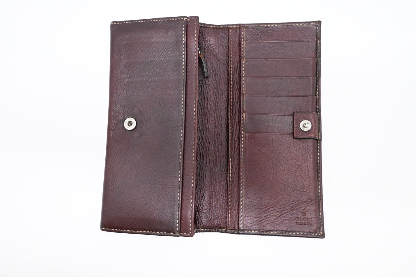 Gucci Long Wallet in Dark Burgundy Leather
