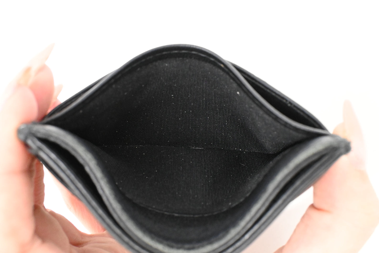 Chanel Card Case in Black Matelassé Leather