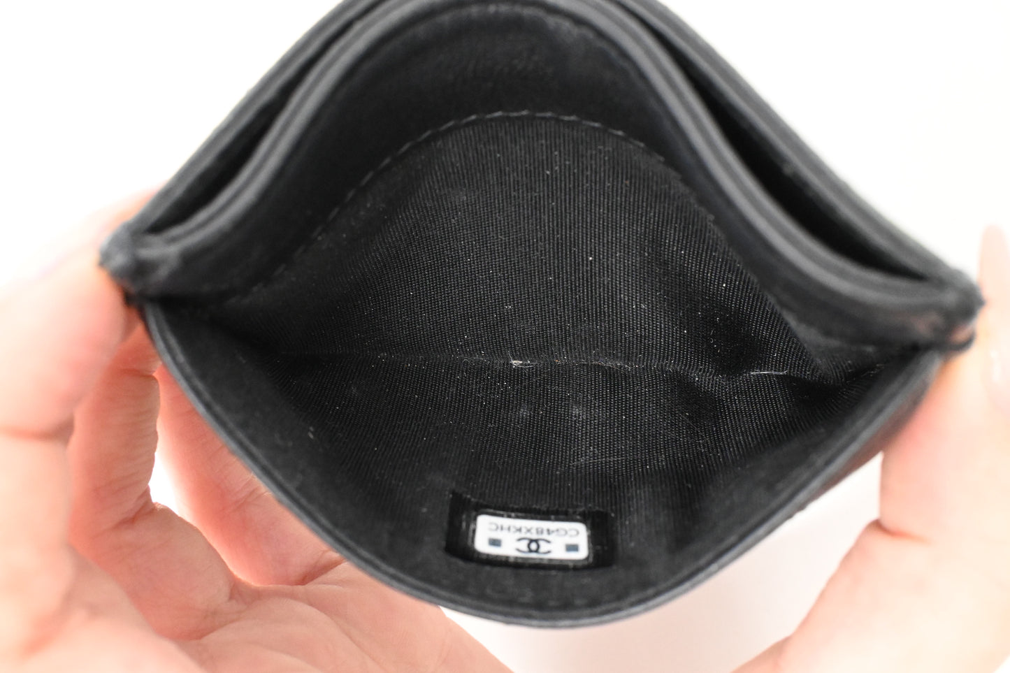 Chanel Card Case in Black Matelassé Leather