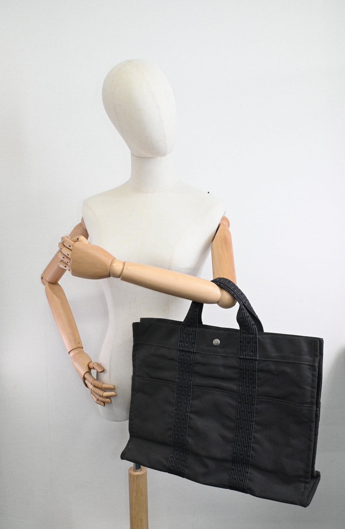 Hermes Herline Fourre-Tout in Grey Canvas