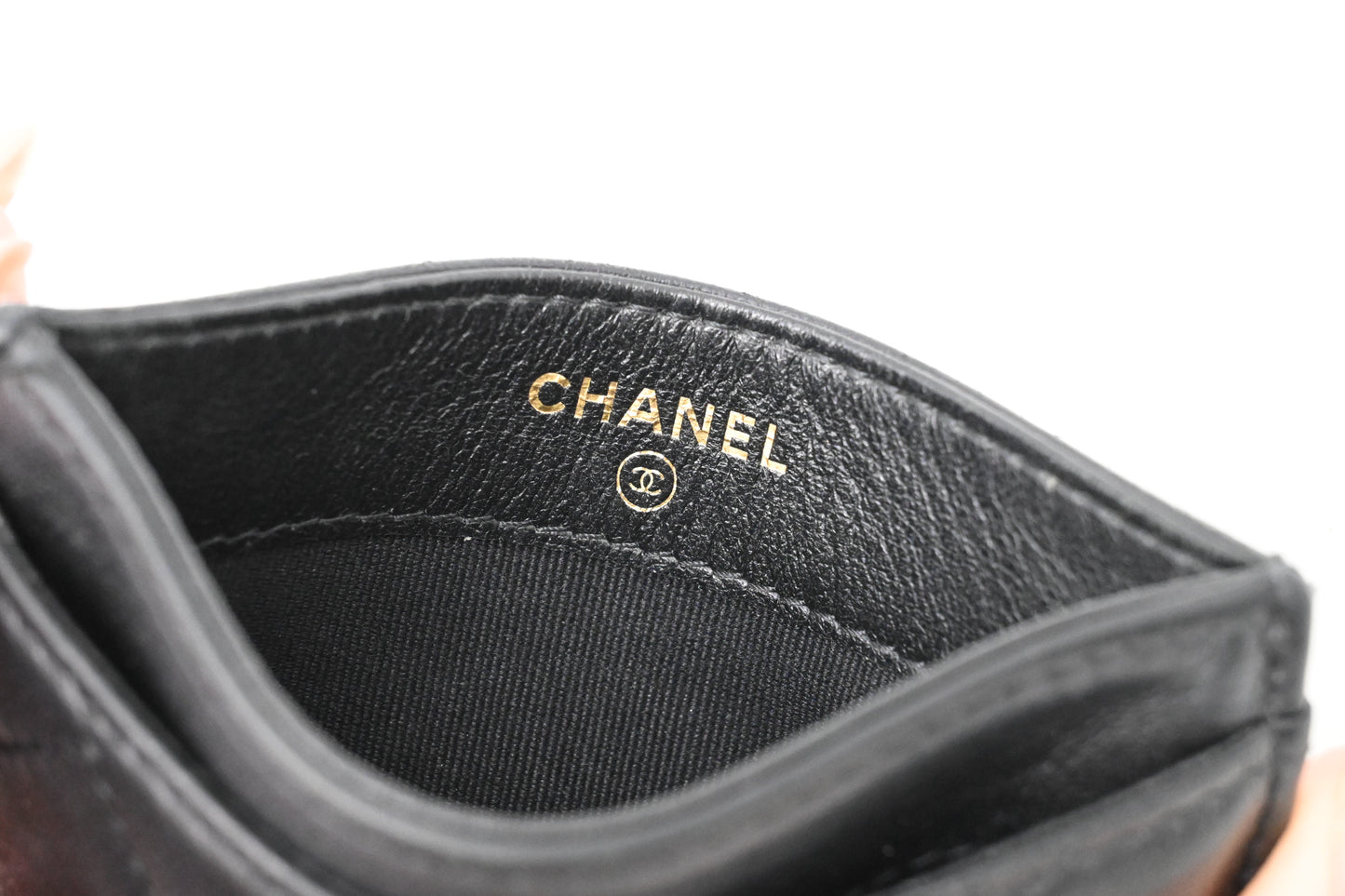 Chanel Card Case in Black Matelassé Leather