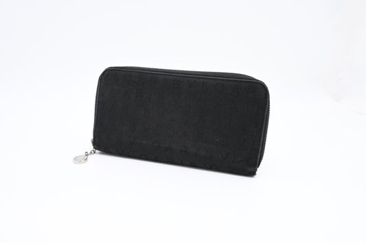 Bvlgari Zippy Wallet in Black Canvas
