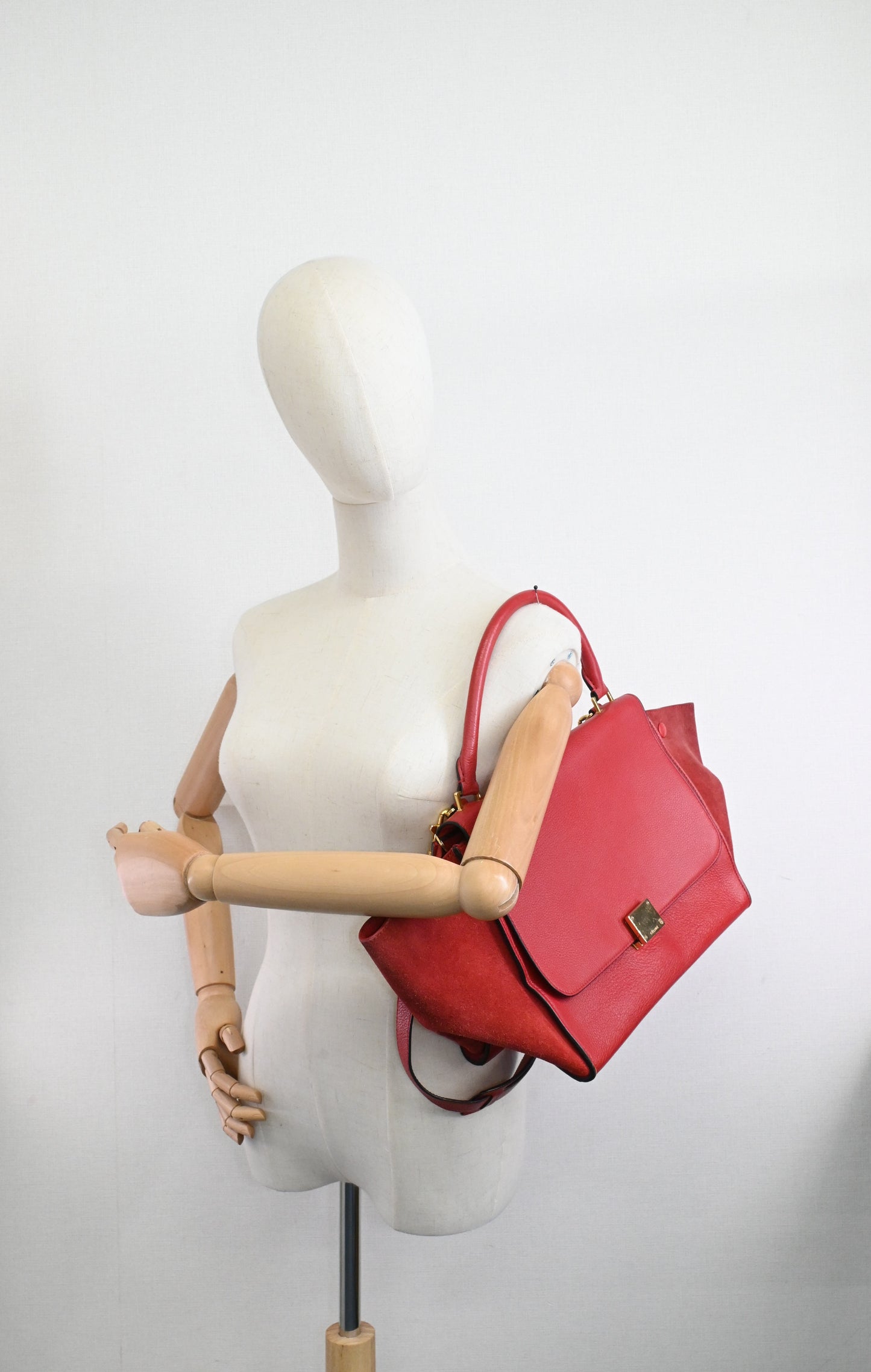 Celine Trapeze in Red Leather