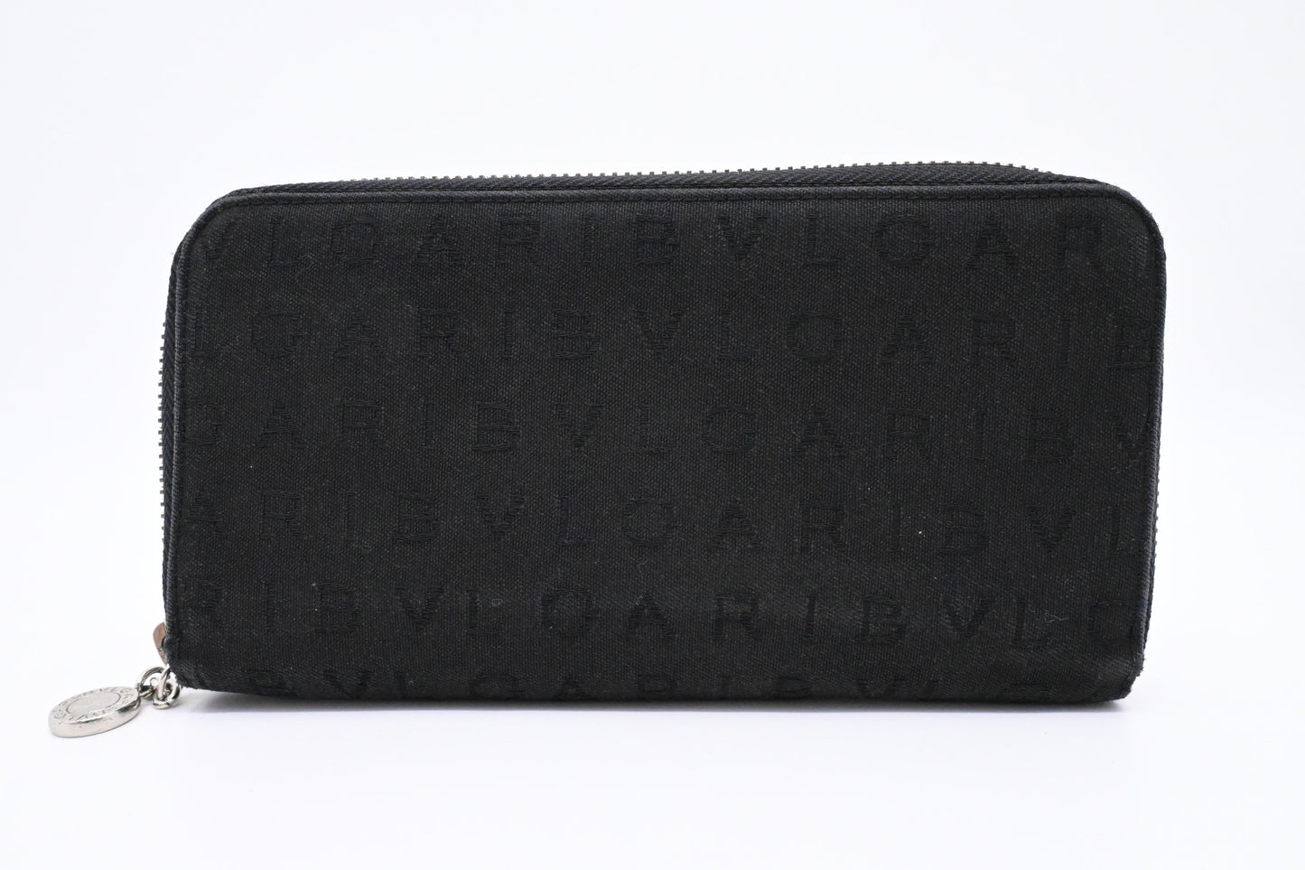 Bvlgari Zippy Wallet in Black Canvas