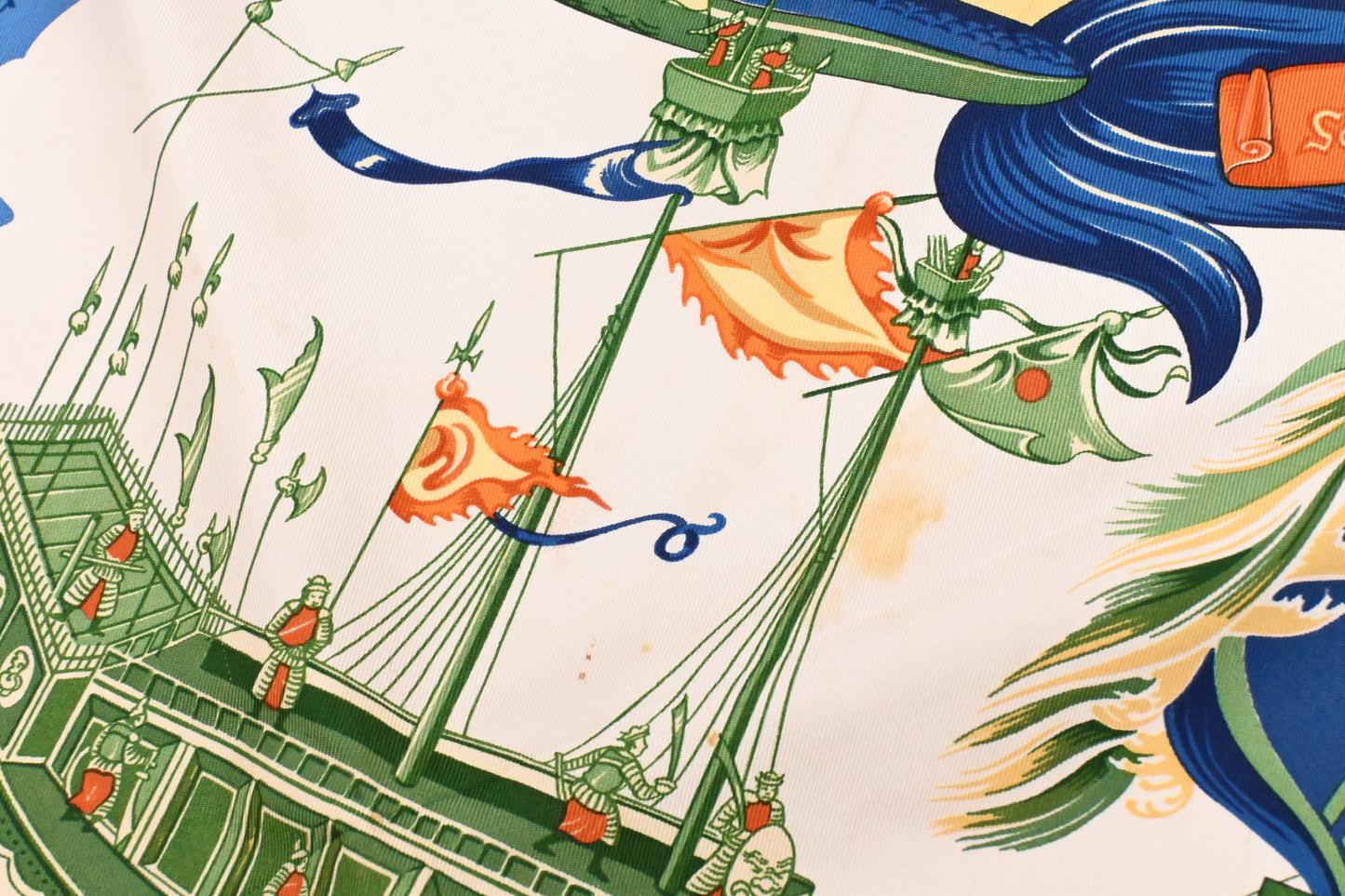 Hermes 'Au Delà des Cinq Mers' Carre 90 in Red Silk