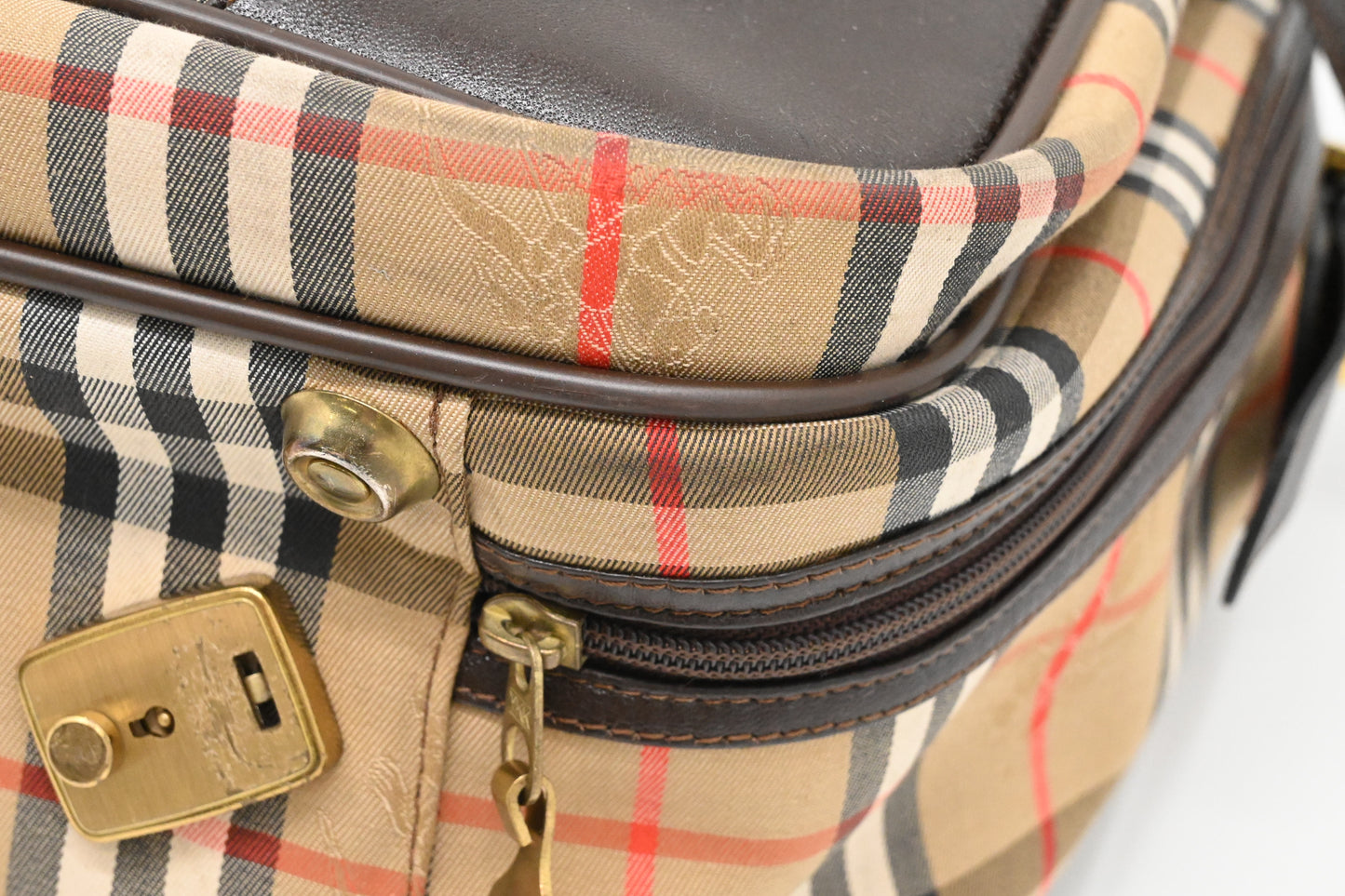Burberry Travel Bag in Checked Canvas