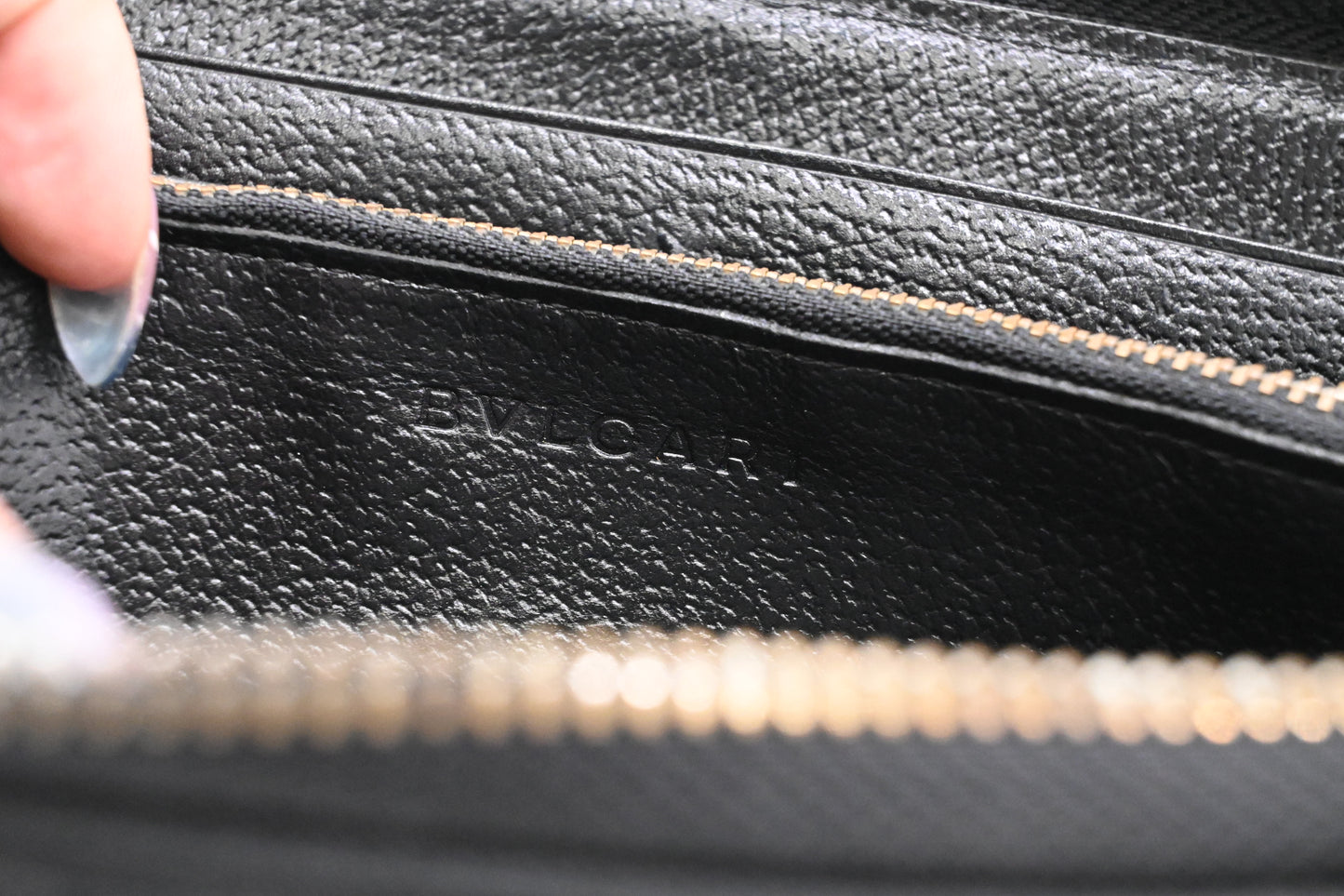 Bvlgari Zippy Wallet in Black Canvas