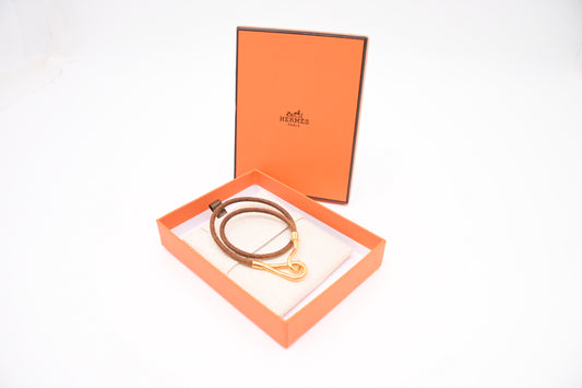 Hermes Jumbo Bracelet in Brown Leather
