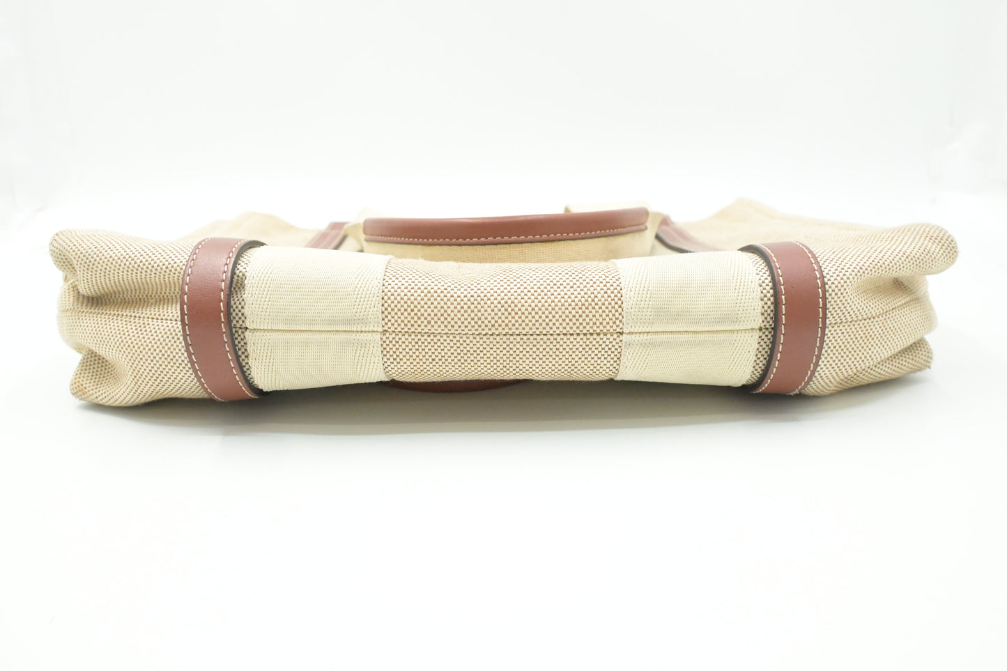 Chloe Medium Woody Tote in Beige Canvas