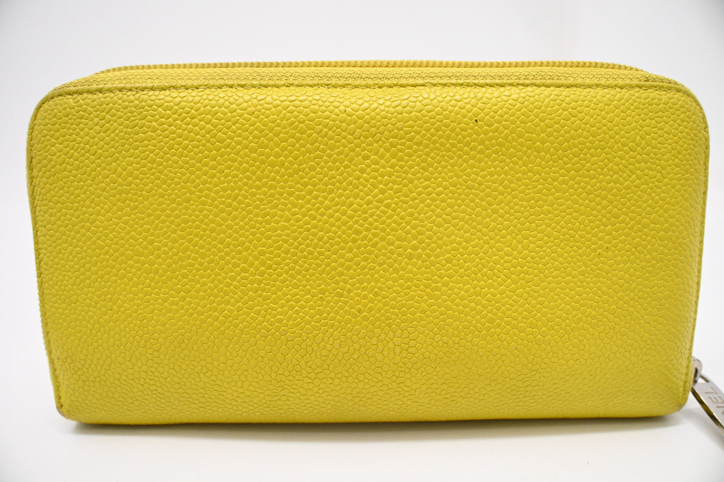 Chanel Long Zippy Wallet in Yellow Caviar Leather