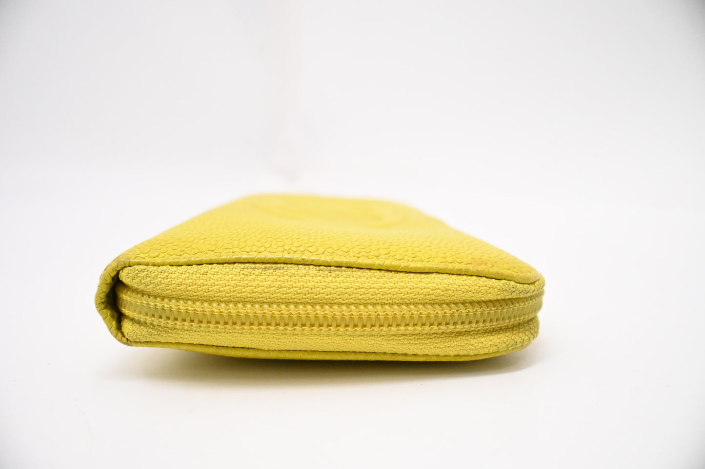 Chanel Long Zippy Wallet in Yellow Caviar Leather