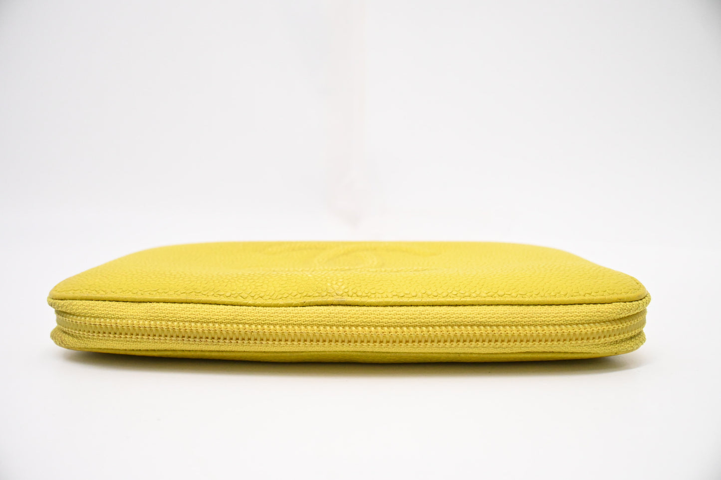 Chanel Long Zippy Wallet in Yellow Caviar Leather