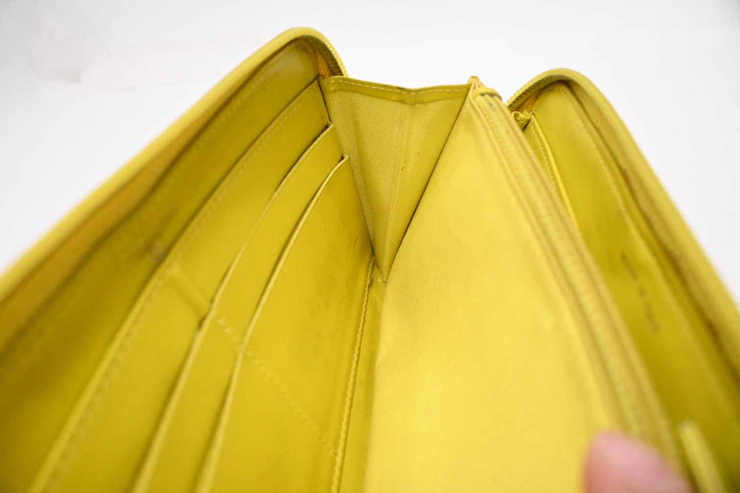 Chanel Long Zippy Wallet in Yellow Caviar Leather