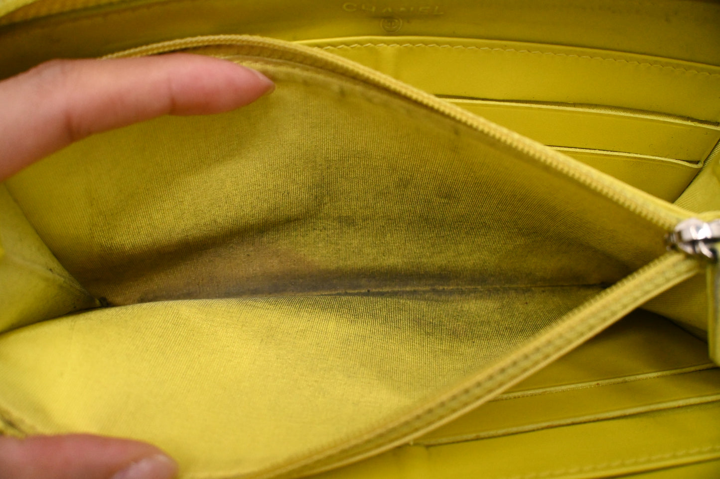 Chanel Long Zippy Wallet in Yellow Caviar Leather