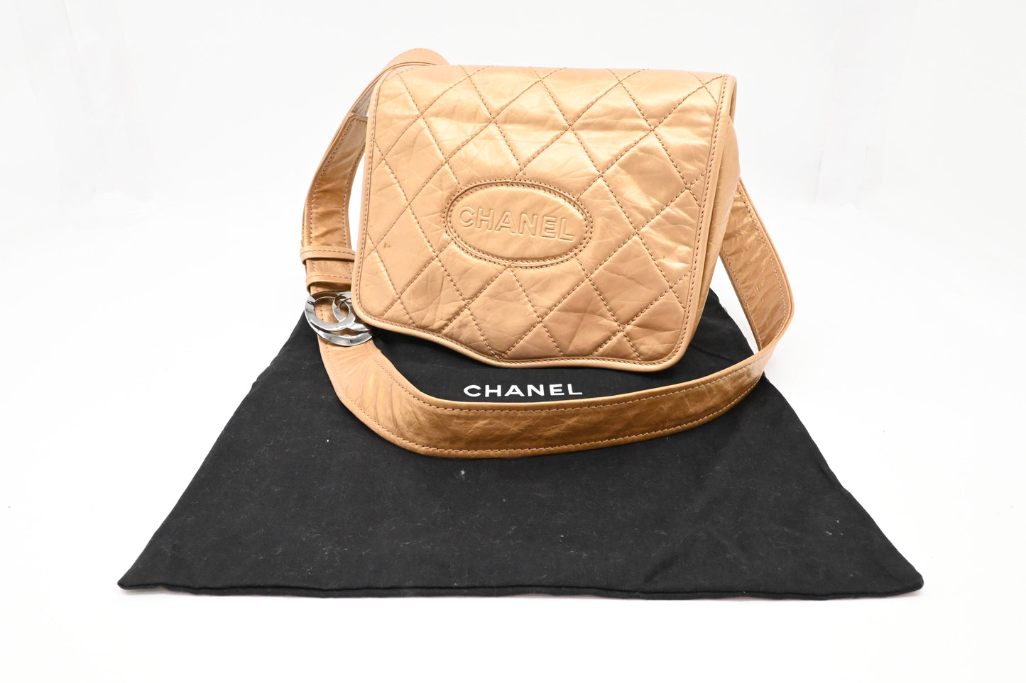 Chanel Small Messenger Bag in Ageda Matte Gold Leather