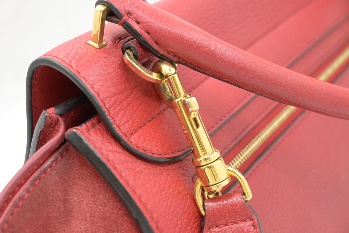 Celine Trapeze in Red Leather