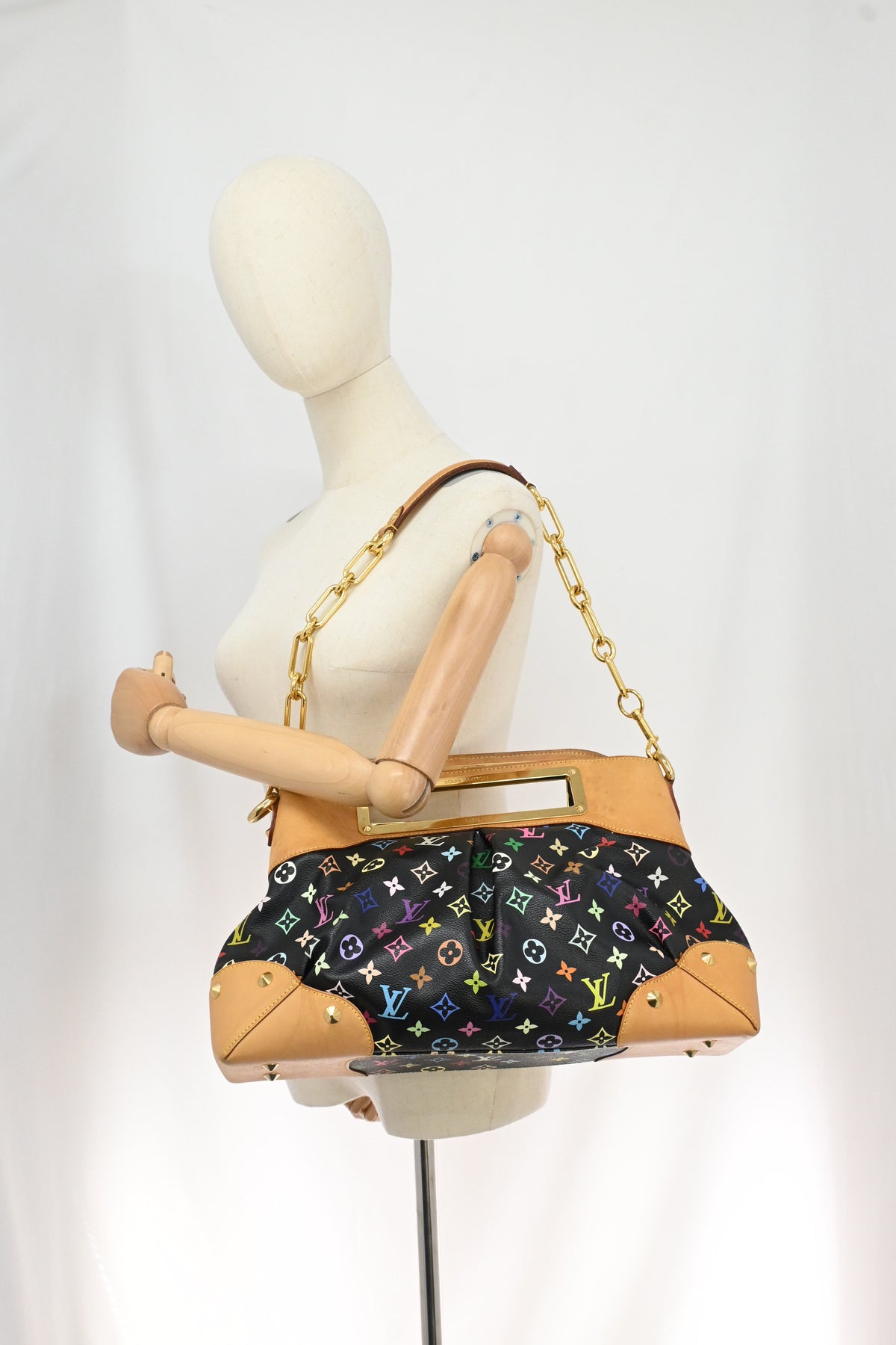 Louis Vuitton Judy MM in Black Multicolor Monogram Canvas