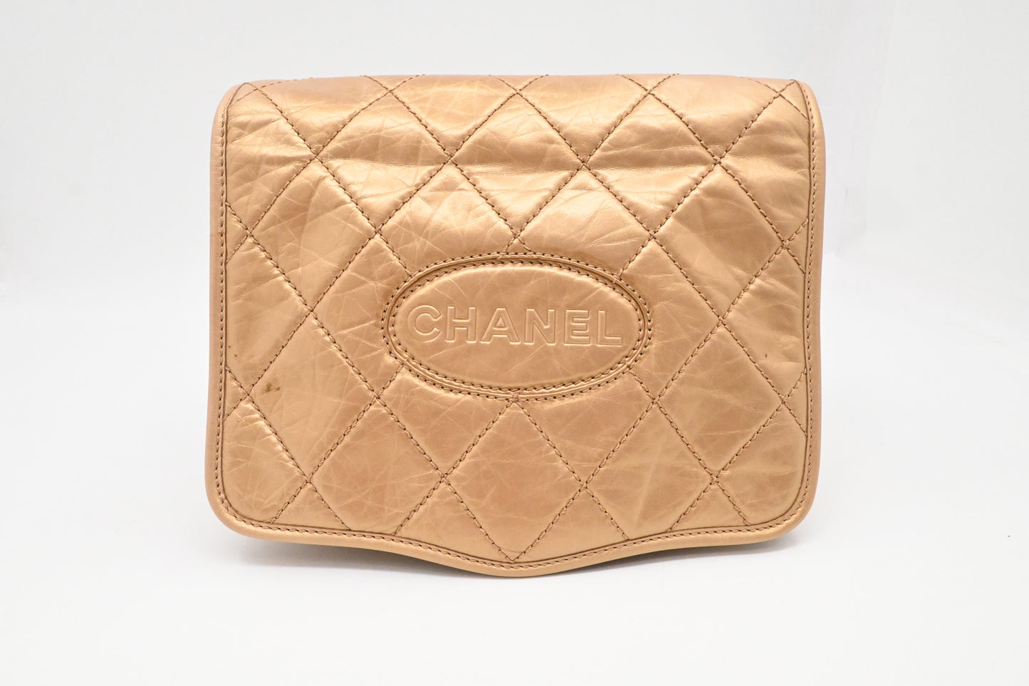 Chanel Small Messenger Bag in Ageda Matte Gold Leather