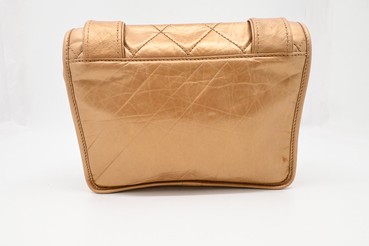 Chanel Small Messenger Bag in Ageda Matte Gold Leather