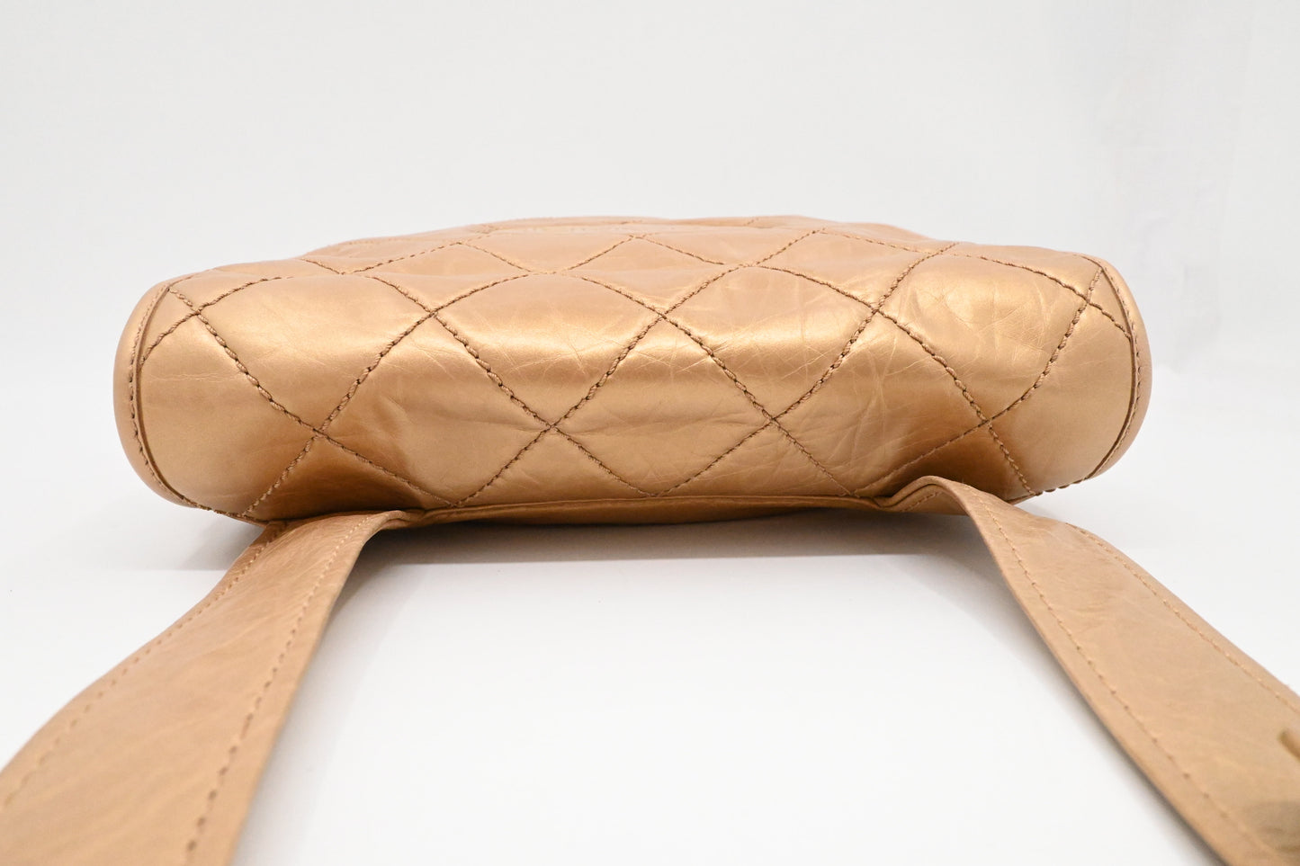 Chanel Small Messenger Bag in Ageda Matte Gold Leather