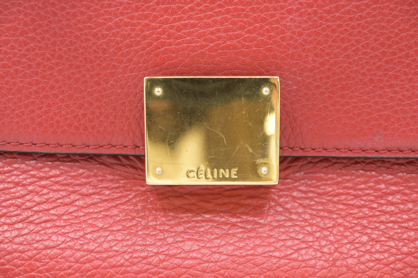 Celine Trapeze in Red Leather