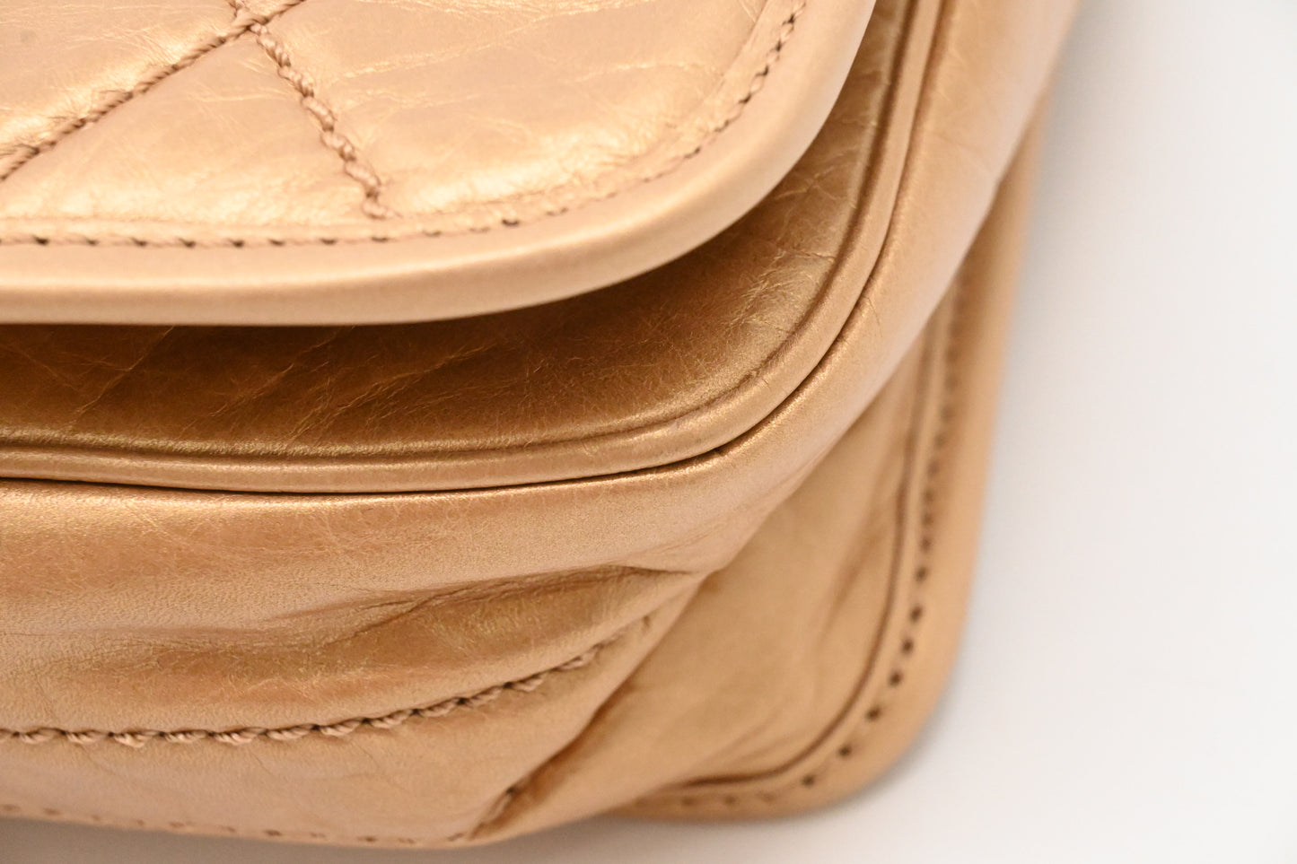 Chanel Small Messenger Bag in Ageda Matte Gold Leather