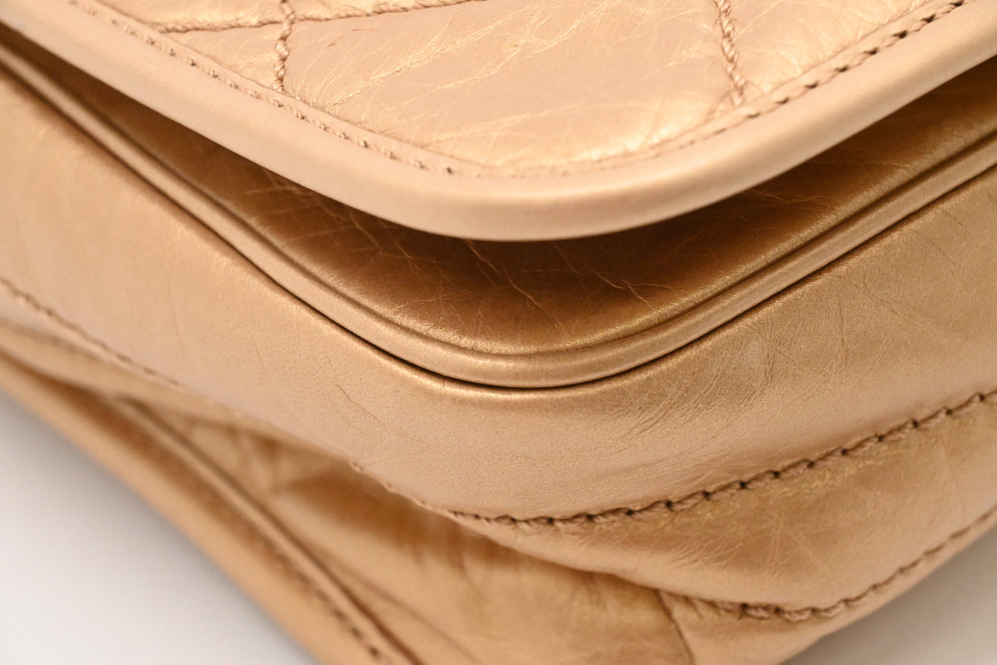 Chanel Small Messenger Bag in Ageda Matte Gold Leather