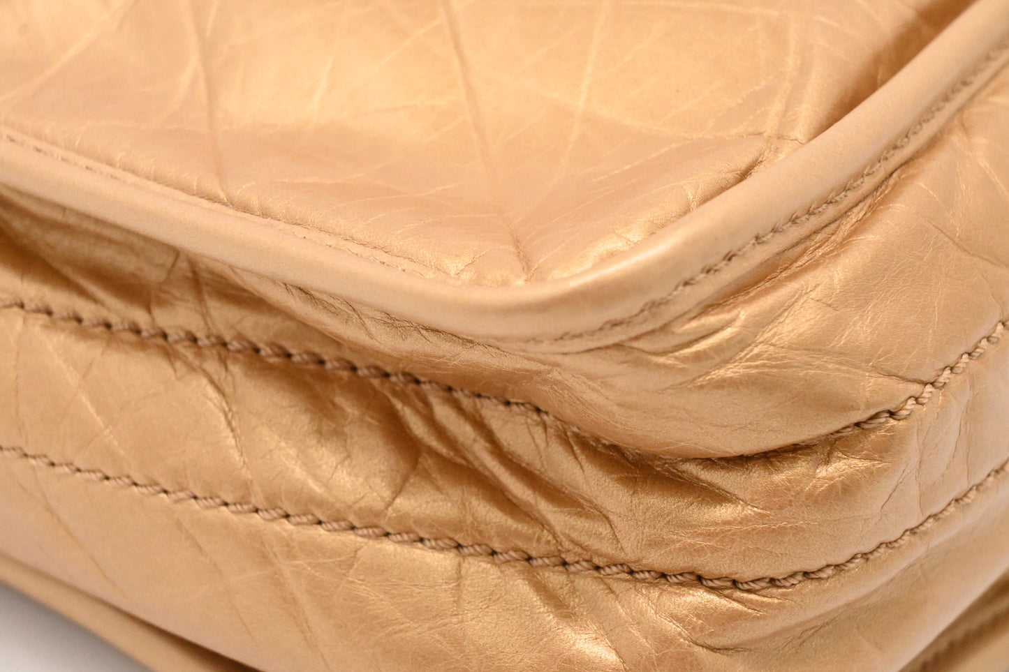 Chanel Small Messenger Bag in Ageda Matte Gold Leather