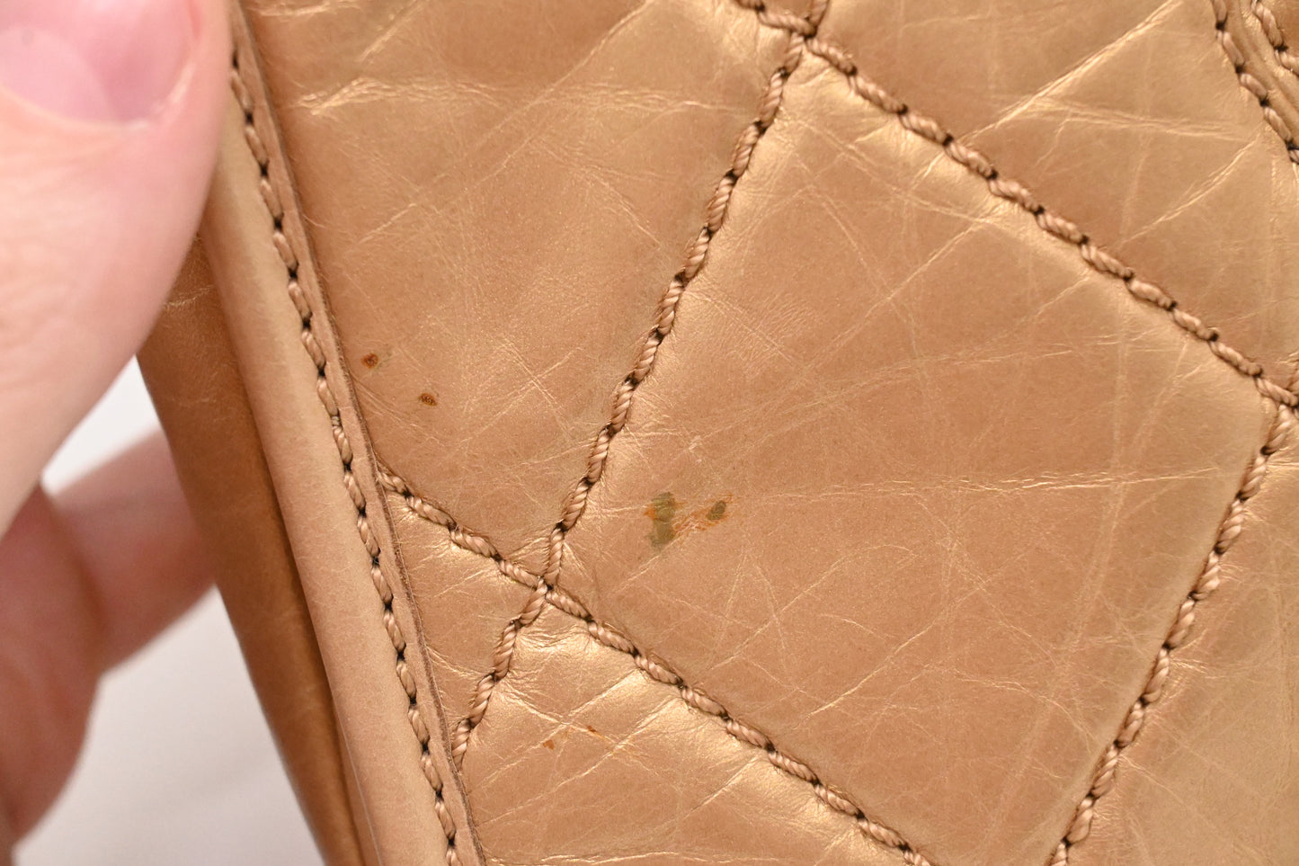 Chanel Small Messenger Bag in Ageda Matte Gold Leather